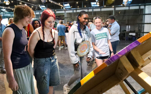 Young Van Go artists unveil picnic tables celebrating Kansas ahead of World Cup